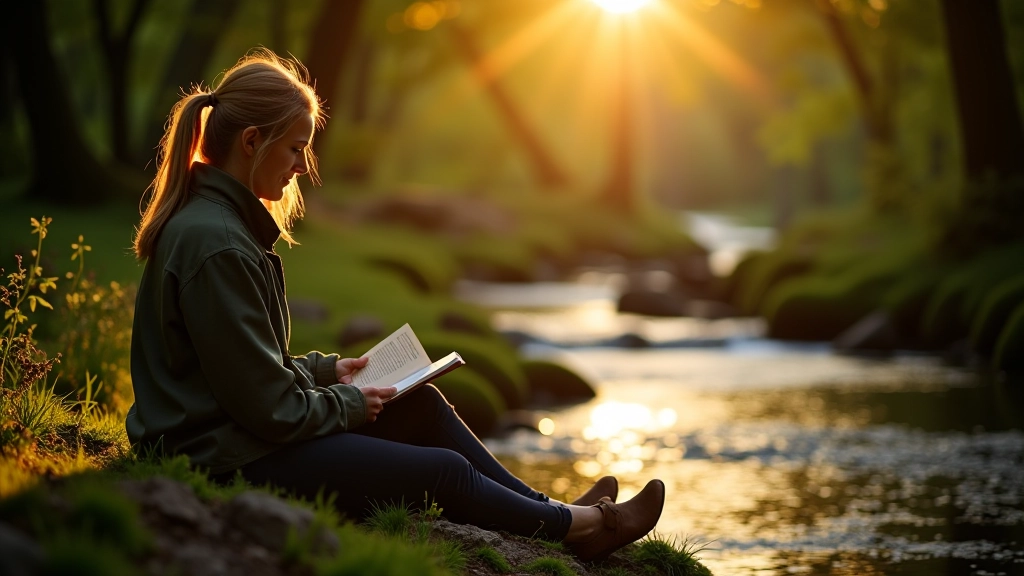Peaceful moment in Irish forest setting with natural light