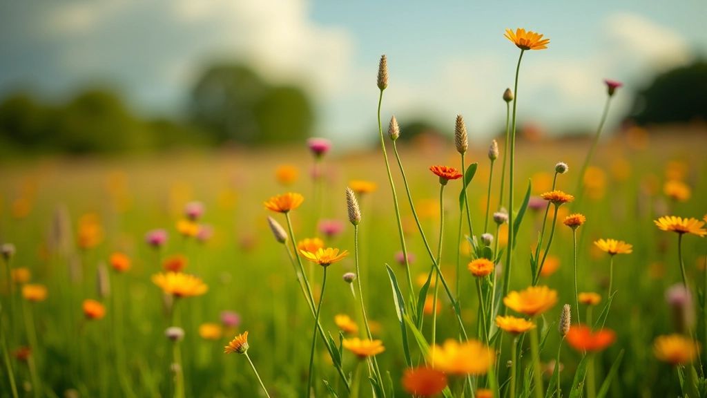 Wildflower meadow with seasonal blooms across Irish countryside