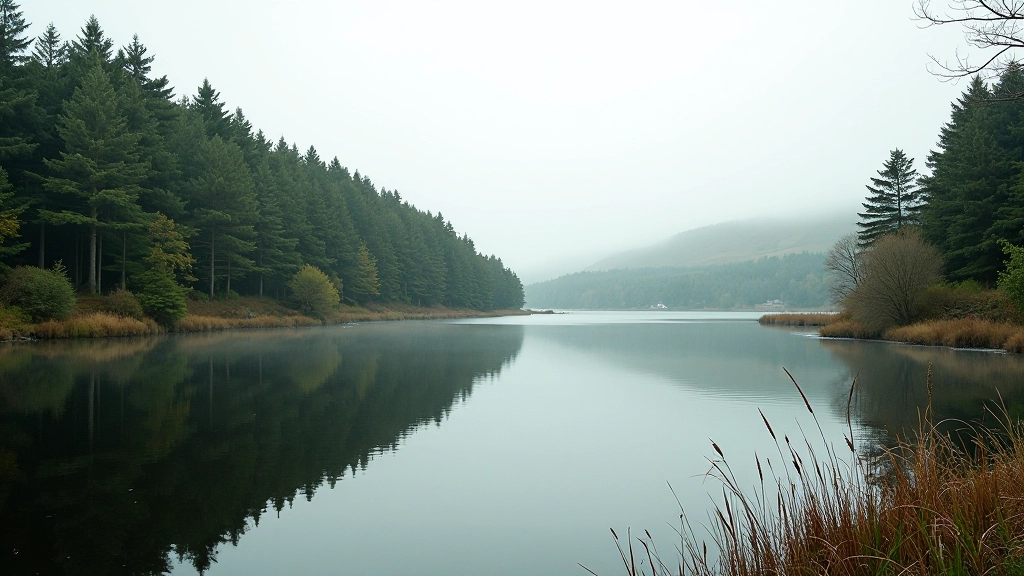 Tranquil lakeside forest retreat in Ireland